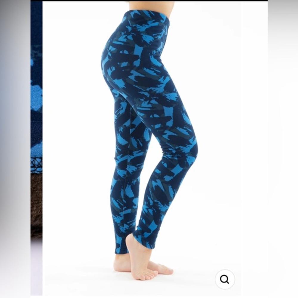 Just Cozy/ BLUE ART - COZY LINED leggings